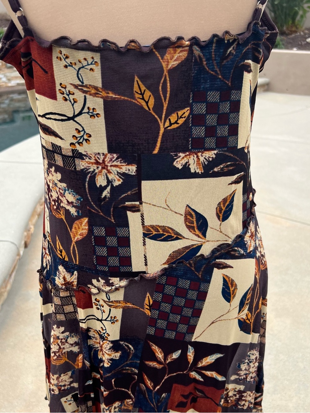 Cider Black & Brown Floral Patchwork Mini Dress Size 1x - Picture 8 of 13